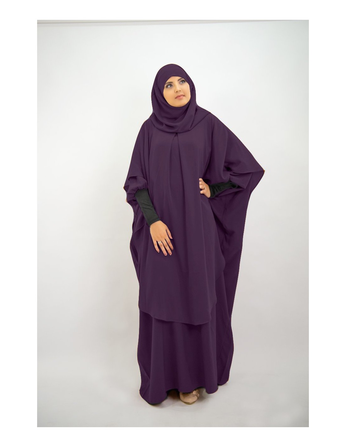 Abaya Khaleej + long khimar with built-in hijab