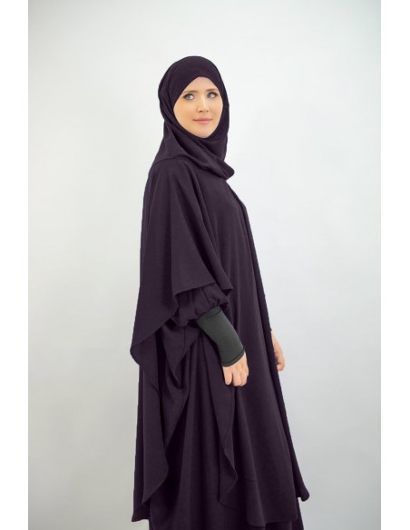 Abaya Khaleej + khimar largo con hiyab incorporado