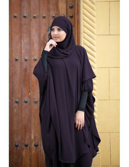 Abaya Khaleej + khimar largo con hiyab incorporado