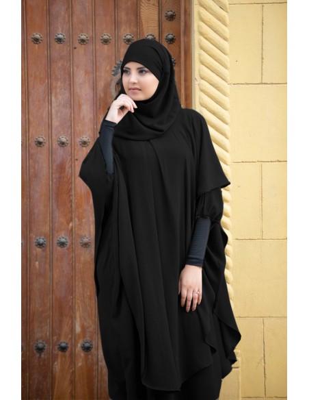 Abaya Khaleej + long khimar avec hijab intégré