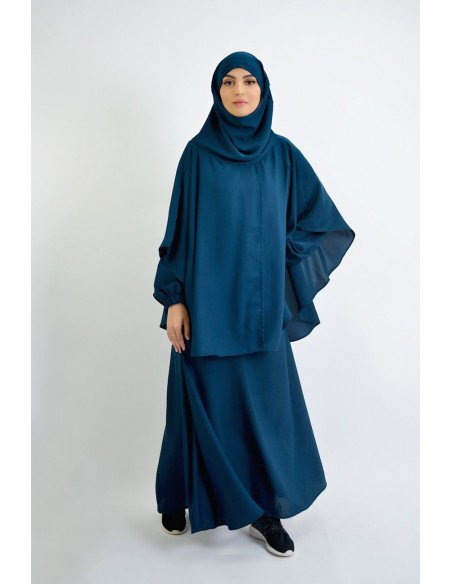 Abaya parapluie + cape avec hijab intégré
