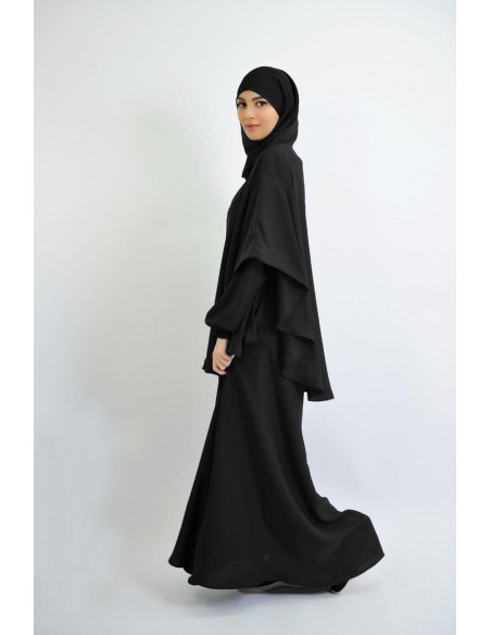 Abaya parapluie + cape avec hijab intégré