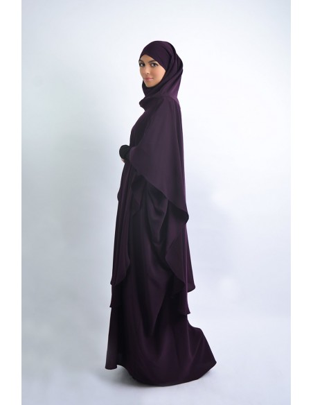 Abaya Khaleej + khimar largo con hiyab incorporado