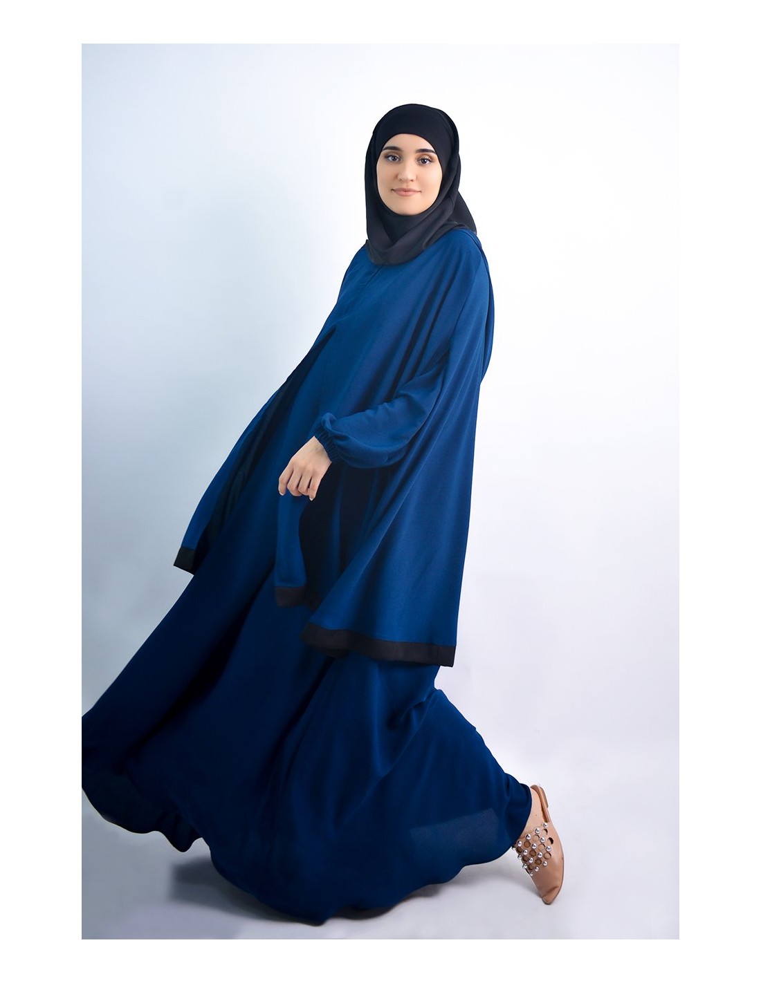 Abaya umbrella + integrated hijab cape Young