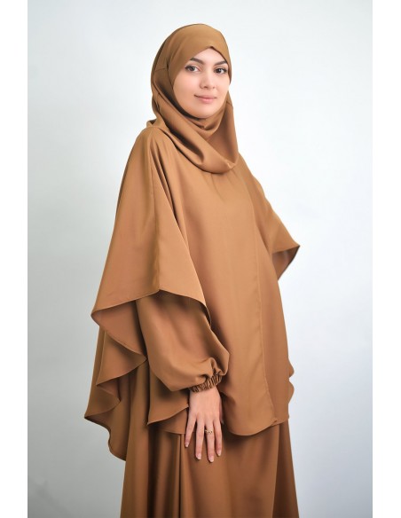 Abaya parapluie + cape avec hijab intégré