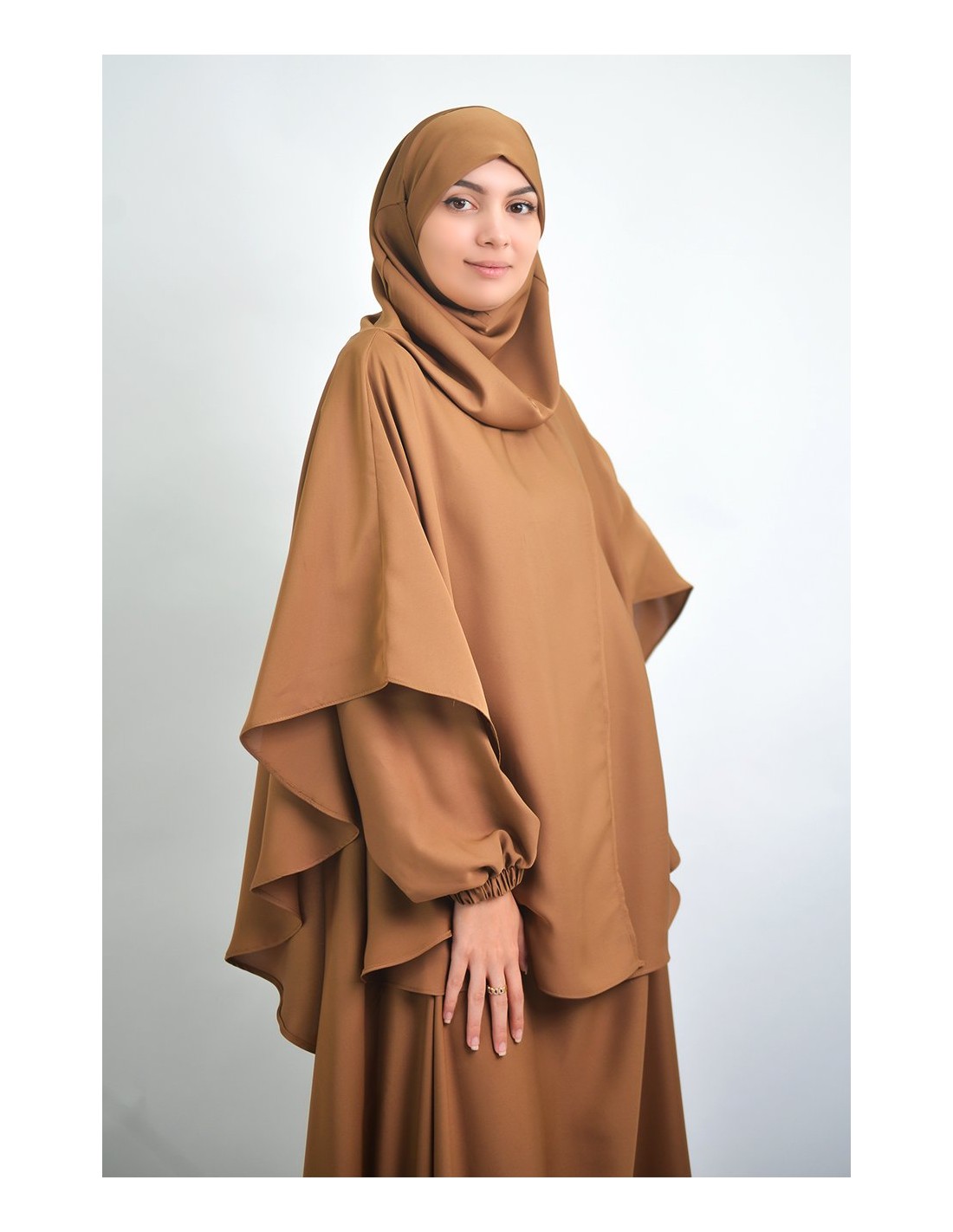 Abaya parapluie + cape avec hijab intégré