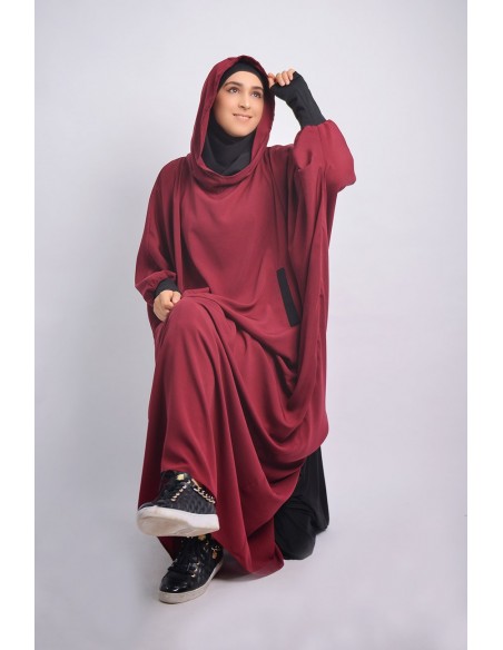 Abaya Young hijab intégré et Capuche