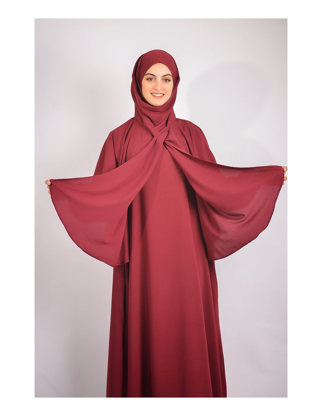 Abaya parapluie + cape avec hijab intégré