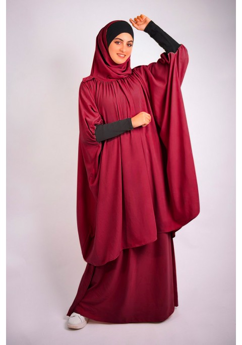 Two piece Jilbab Set Khimar Skirt Abaya Overhead Nidha Silky Almoultazimoun 