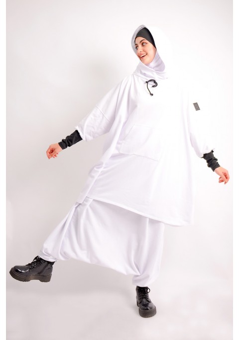 Conjuntos de Ropa Deportiva Musulmana Modesta de 3 uds para Mujer Hijab Ropa  Islámica Blusa Tops de Manga Larga a la Moda Ropa Informal  Pantalones,S,Grey : : Moda