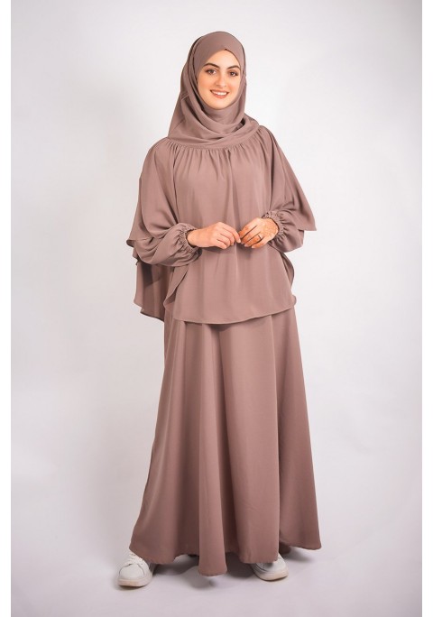 ABAYA PARAPLUIE + KHIMAR A FRONCES