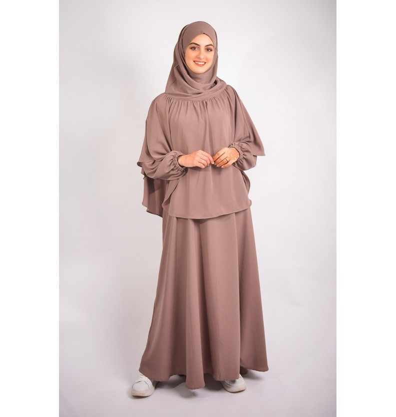 PARAGUAS ABAYA + KHIMAR CON EL CEÑO FRUNCIDO