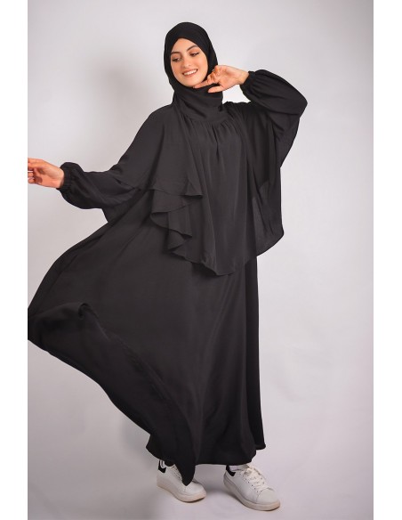 ABAYA PARAPLUIE + KHIMAR A FRONCES