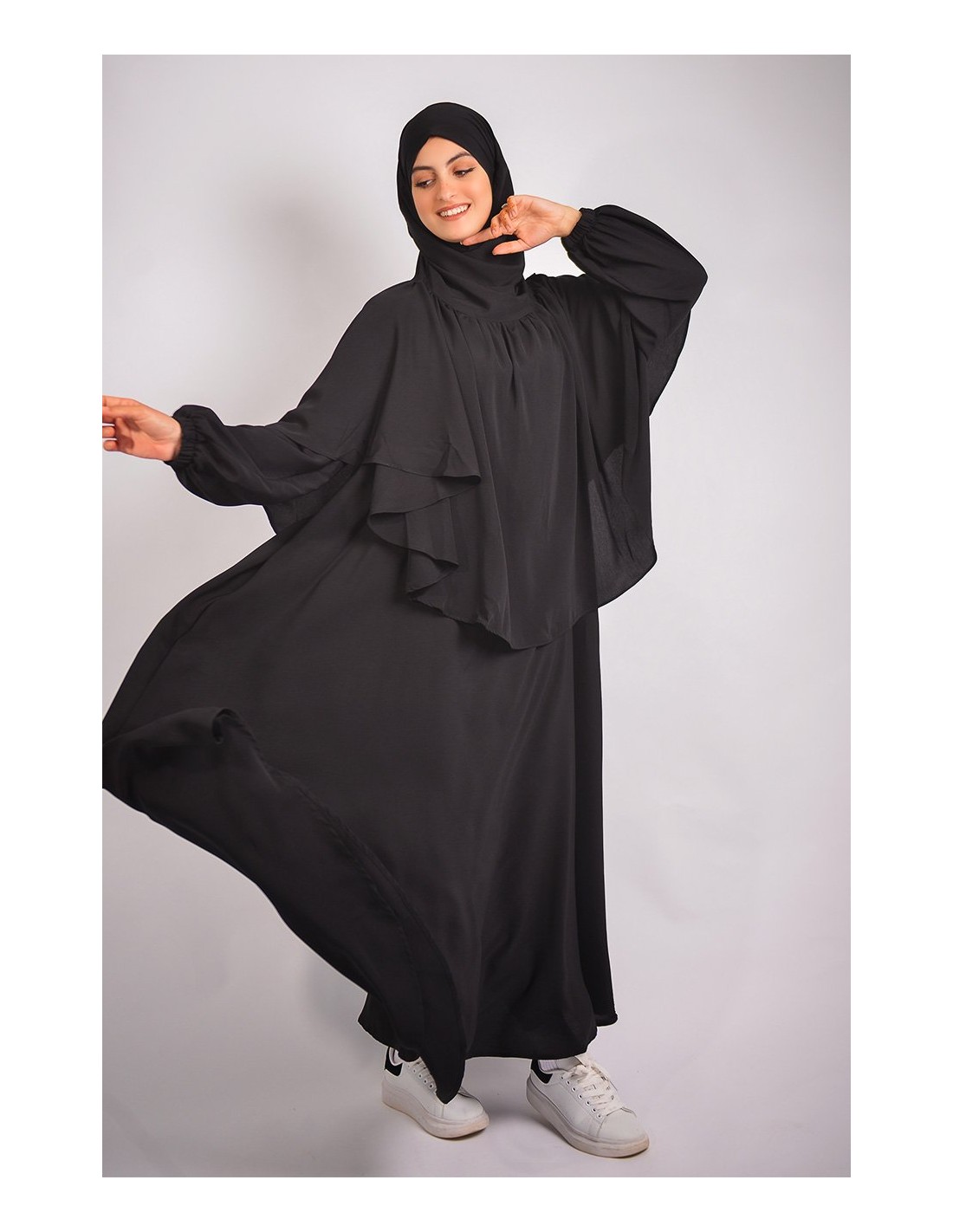 PARAGUAS ABAYA + KHIMAR CON EL CEÑO FRUNCIDO
