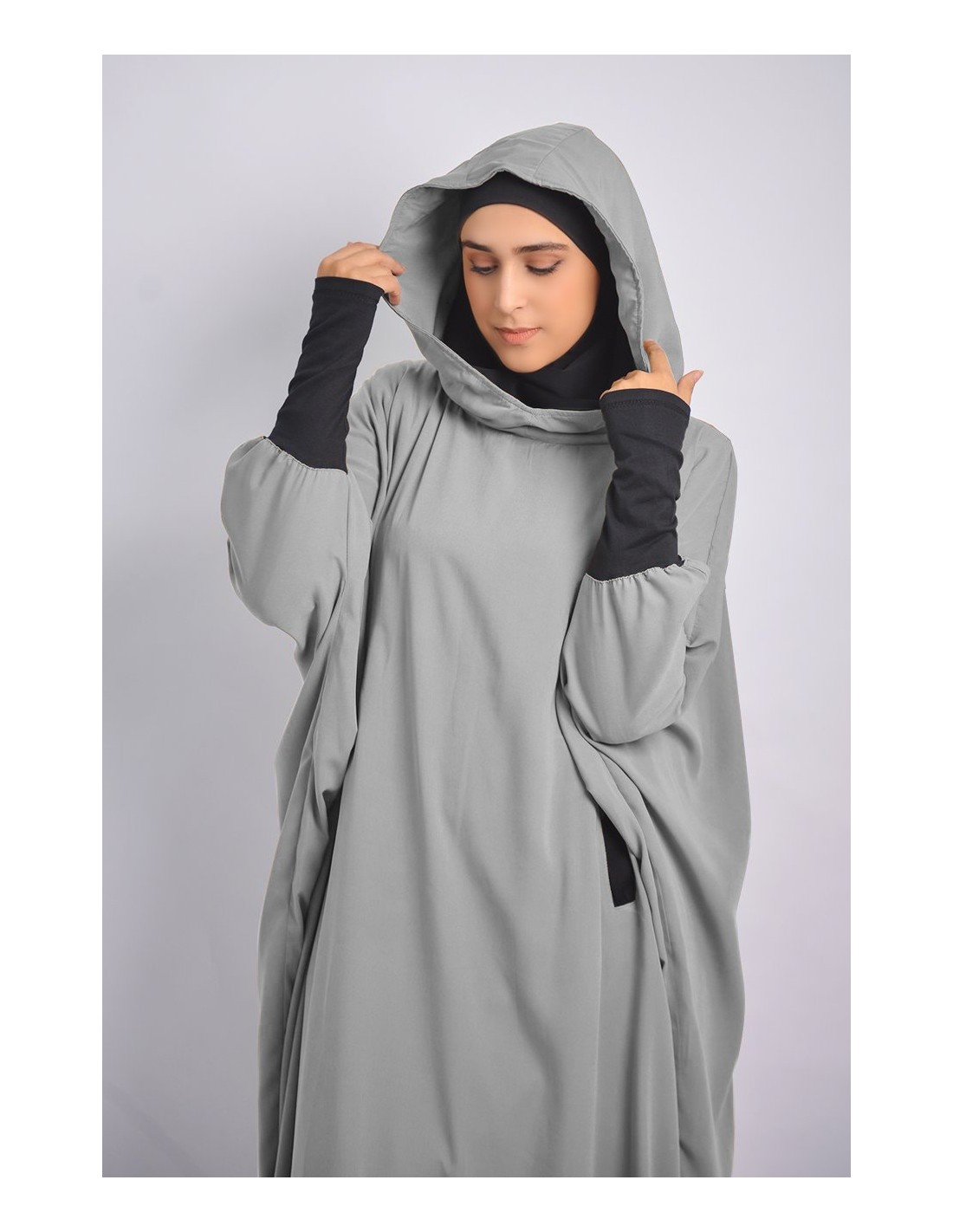Abaya Young hijab intégré et Capuche