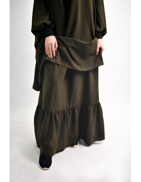 Jilbab al baida à fronces