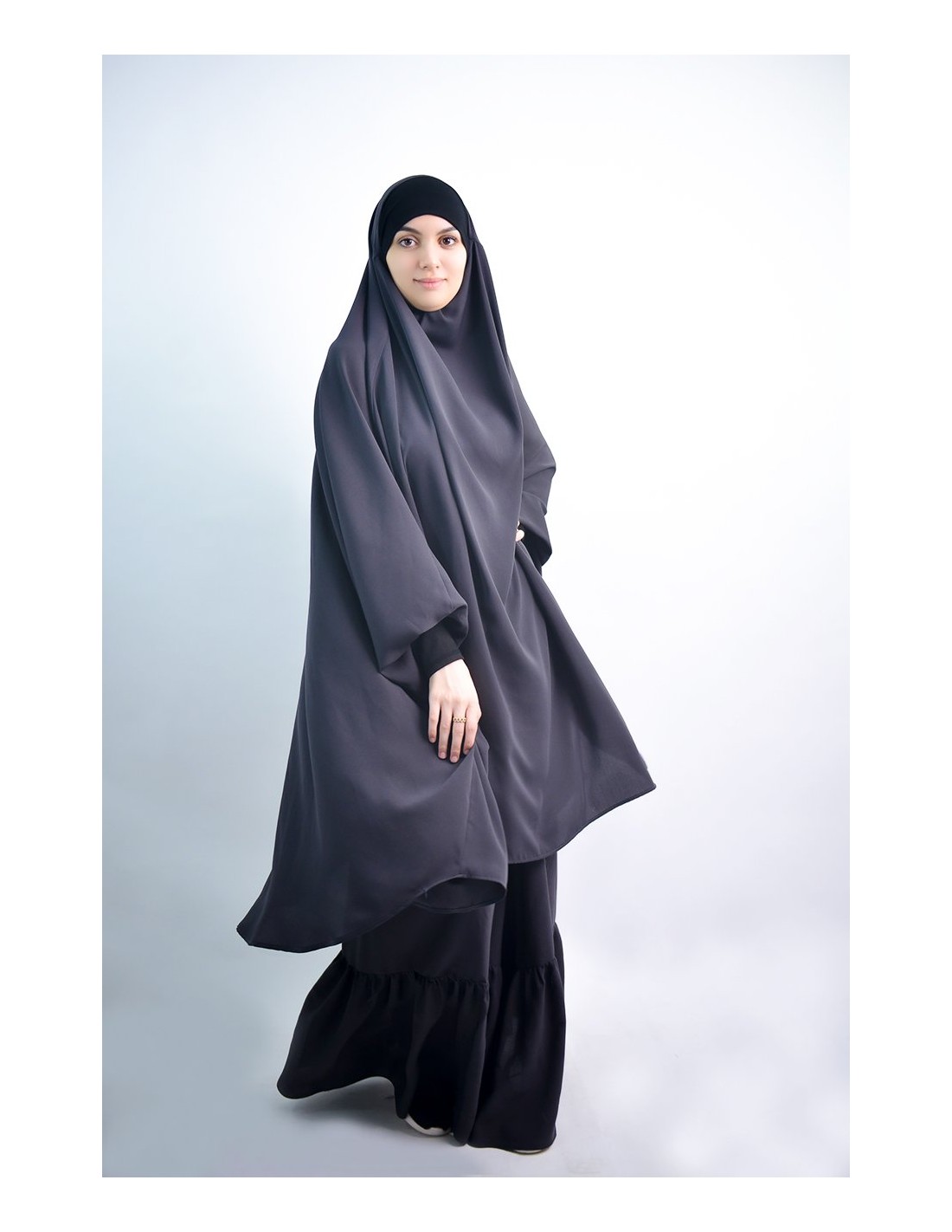 Jilbab al baida à fronces