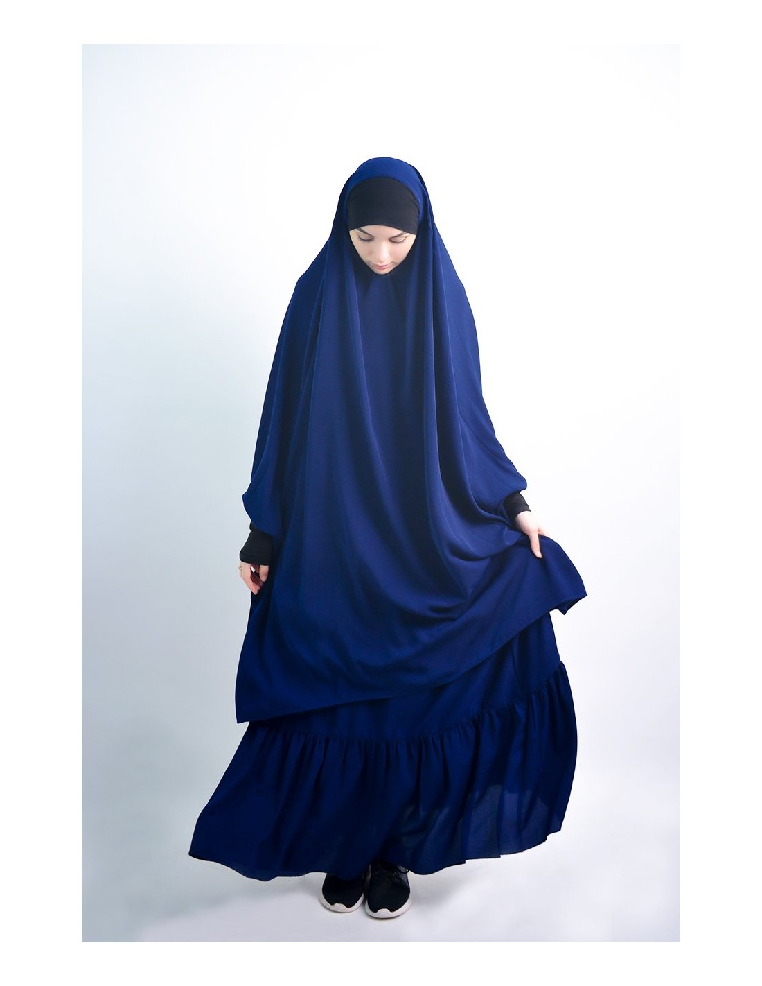 Jilbab al baida à fronces