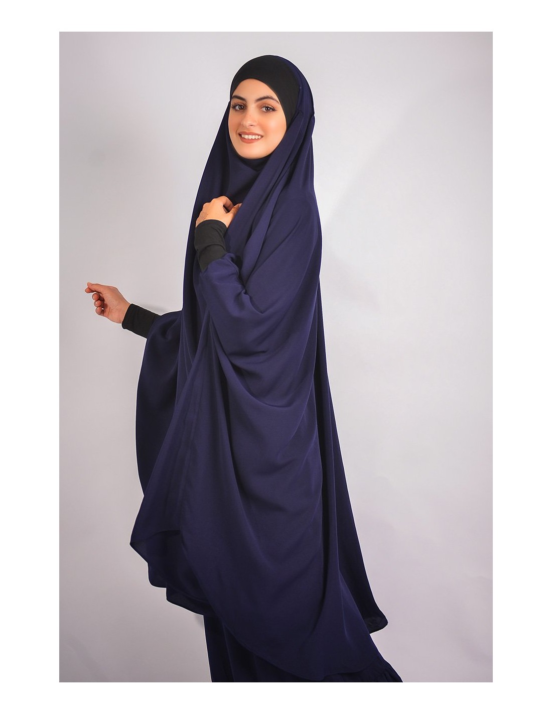 Jilbab al baida à fronces