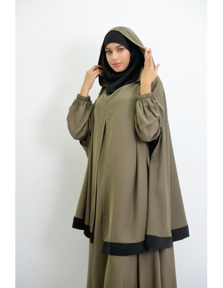 Abaya parapluie + cape hijab intégré Young