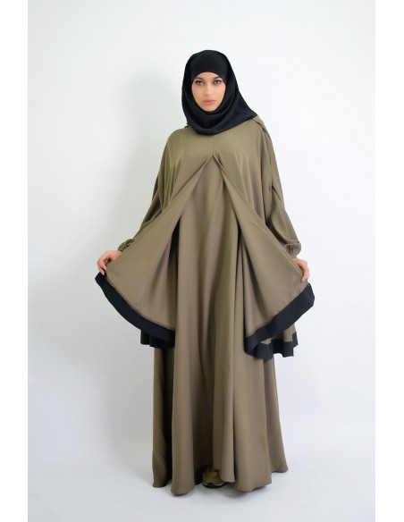 Abaya parapluie + cape hijab intégré Young