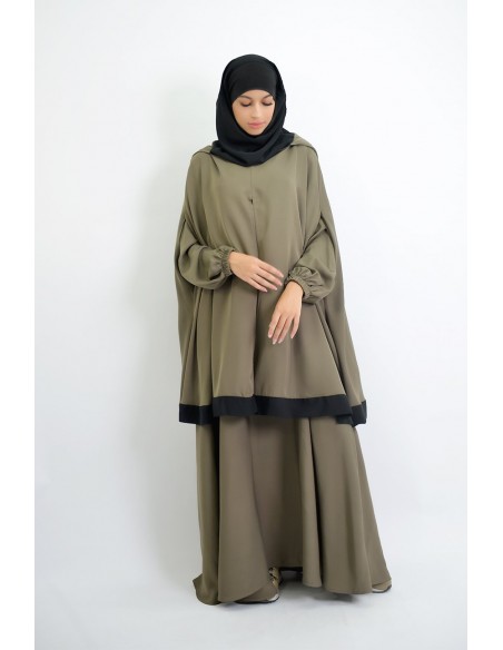 Abaya parapluie + cape hijab intégré Young