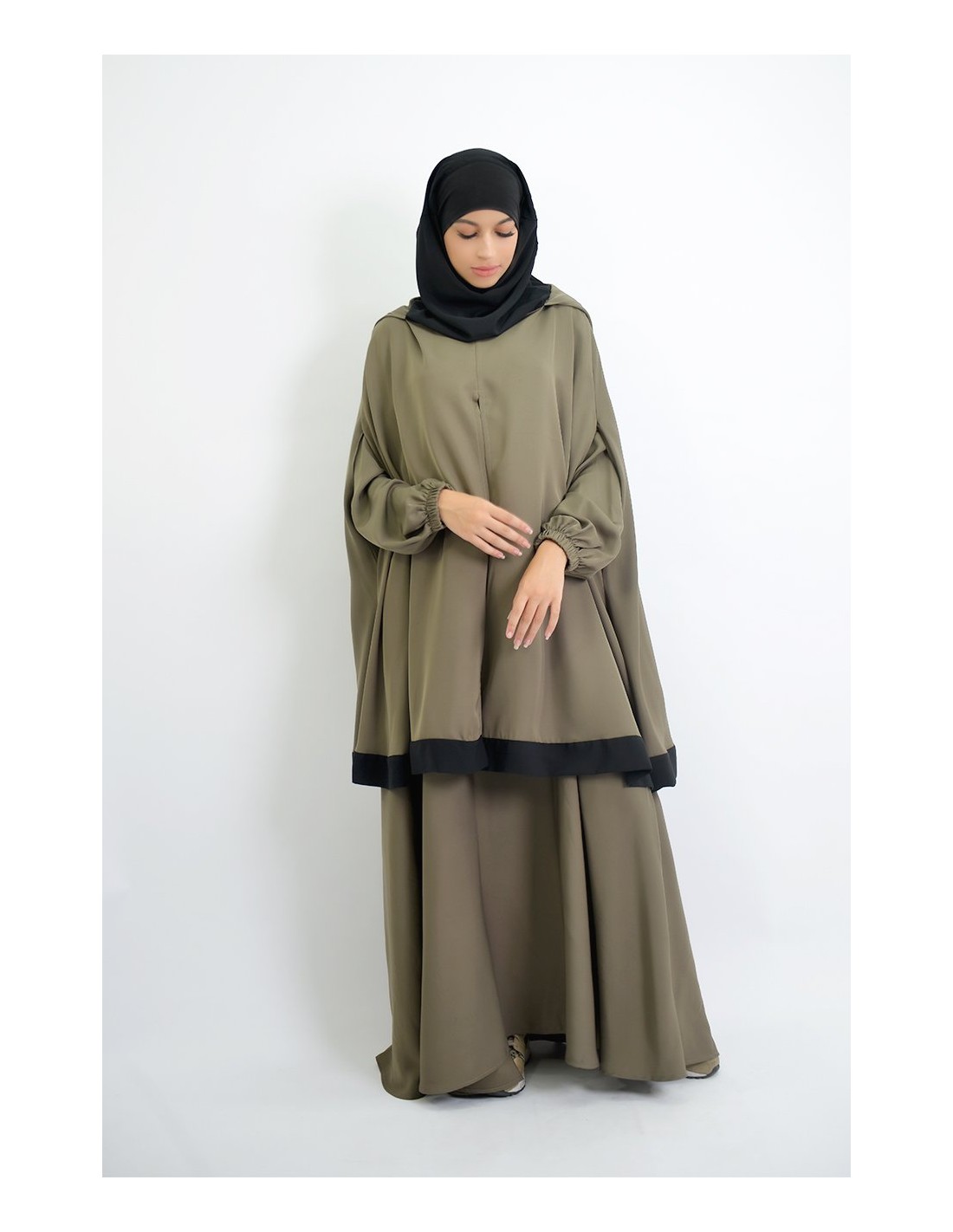 Abaya umbrella + integrated hijab cape Young