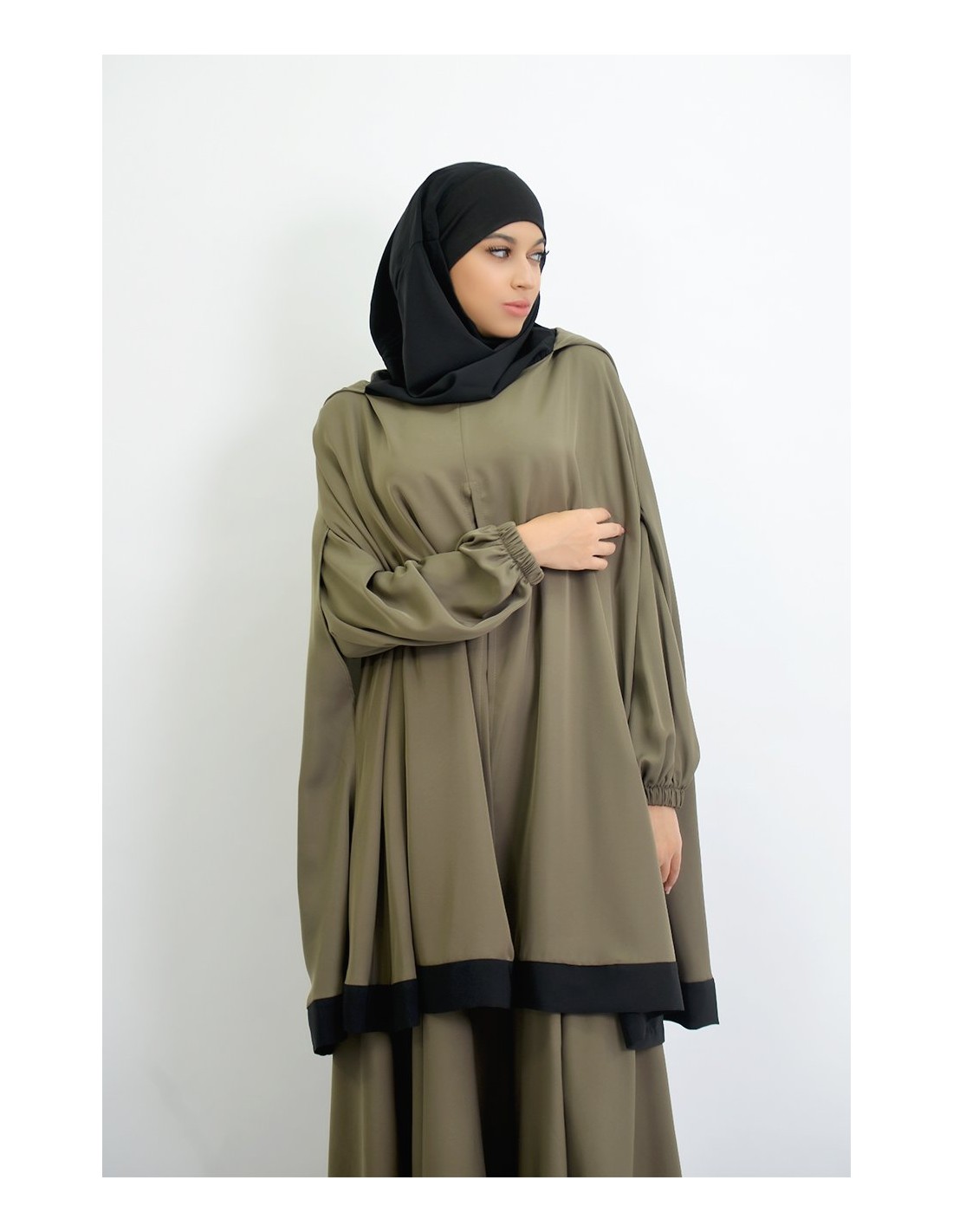 Abaya parapluie + cape hijab intégré Young