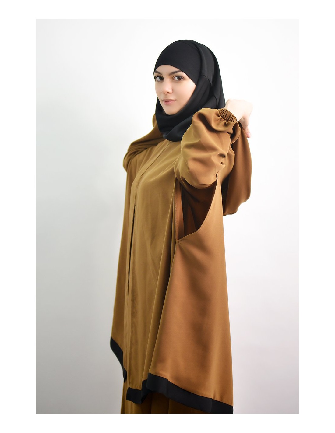 Abaya parapluie + cape hijab intégré Young