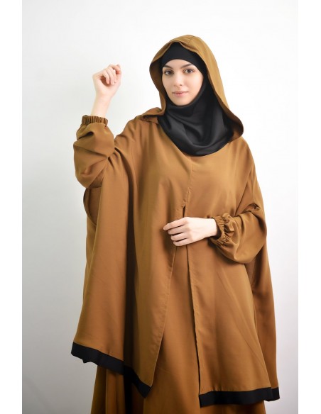 Abaya parapluie + cape hijab intégré Young