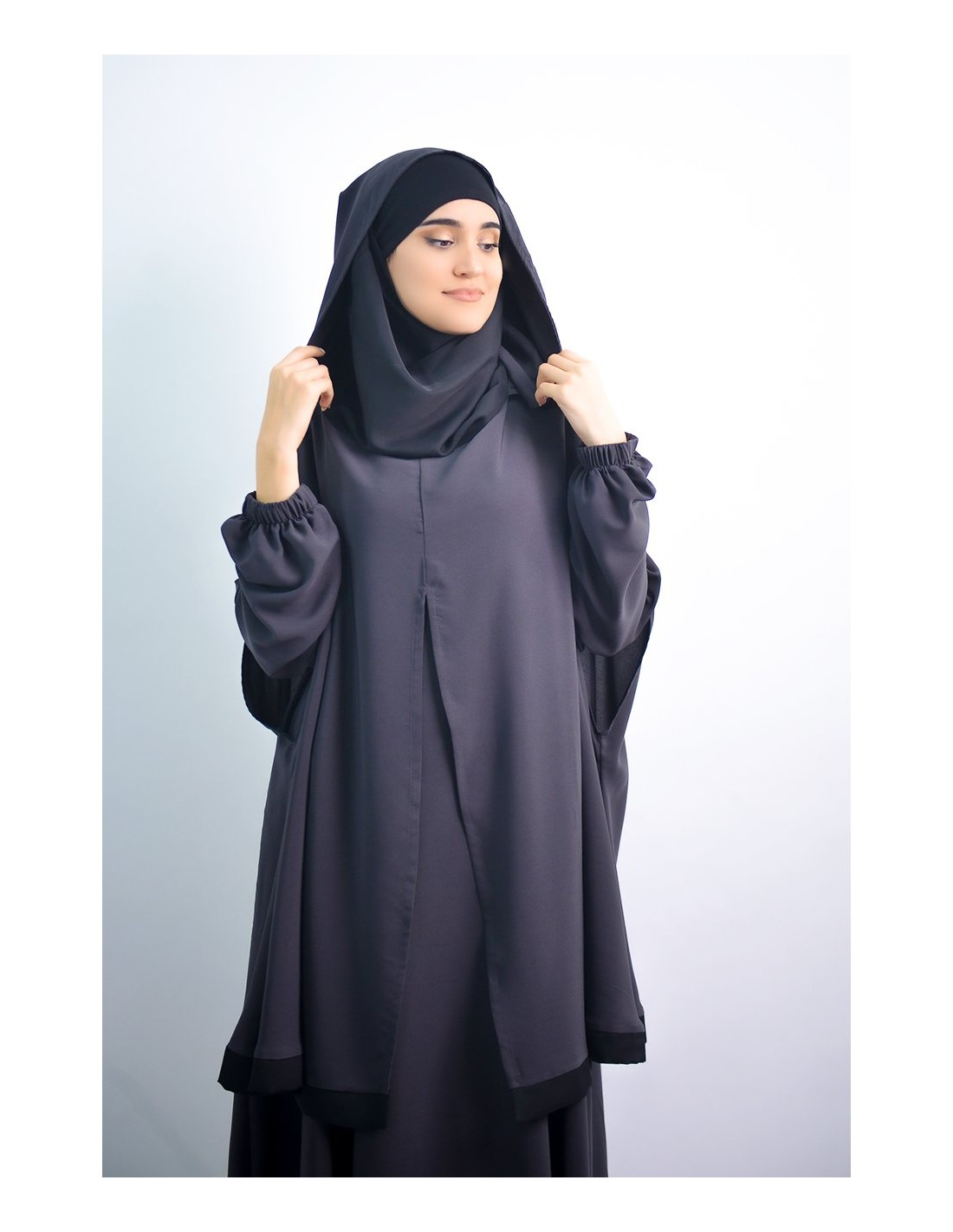 Abaya umbrella + integrated hijab cape Young