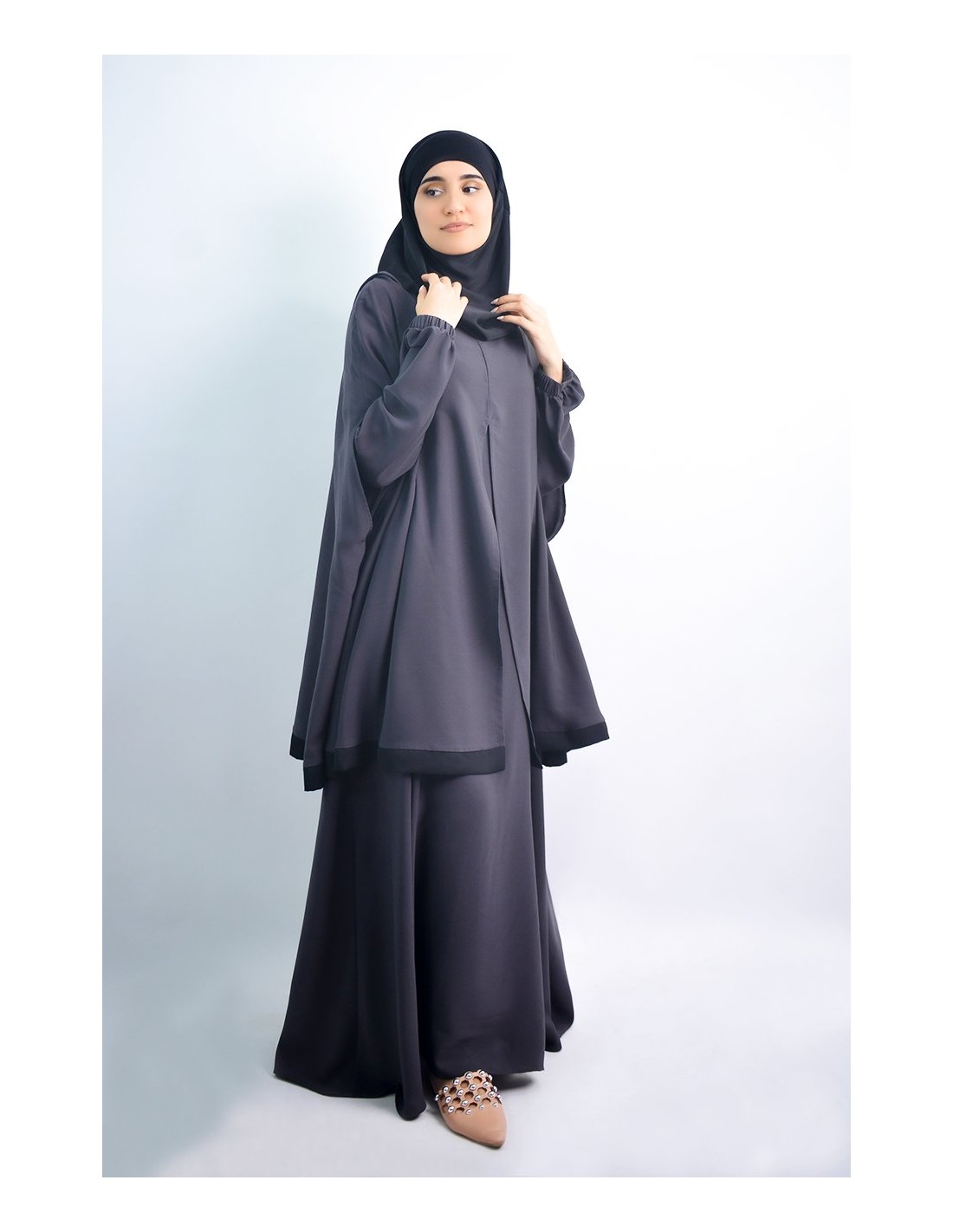 Abaya umbrella + integrated hijab cape Young