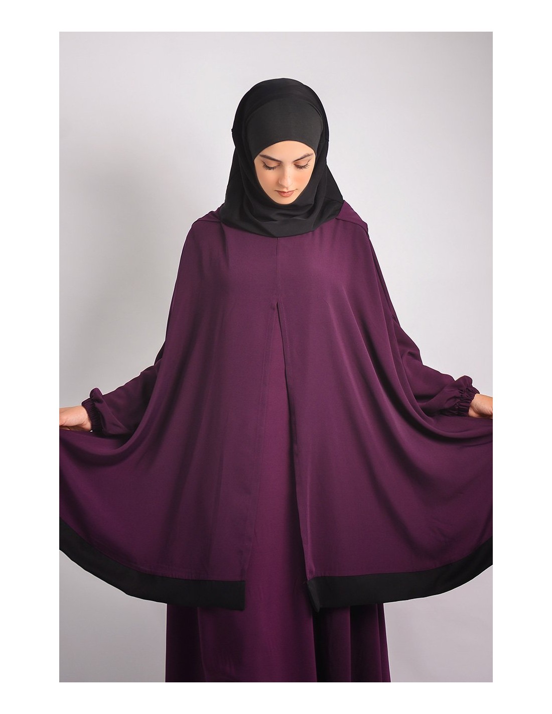 Abaya umbrella + integrated hijab cape Young